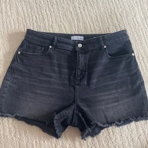 Women’s black denim shorts